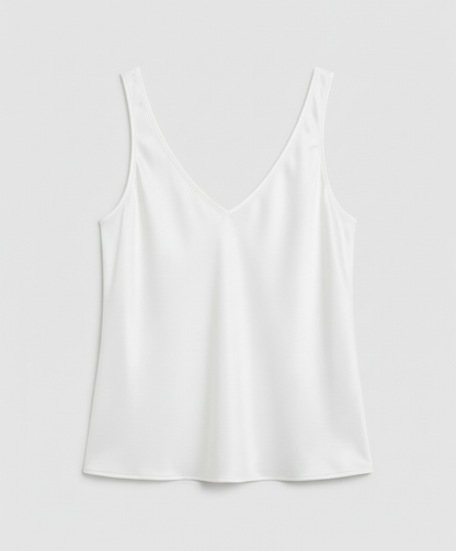 Satin Camisole Top with V-Neckline