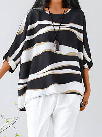 Aria | Stilig Bluse Med O-Hals