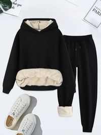 Snug Fleece Lined Hoodie and Jogger Two Piece Set