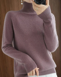 Soft Cashmere-Feel Turtleneck Sweater with Raglan Sleeves