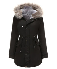 Warm Hooded Parka with Faux Fur Trim and Fleece Lining