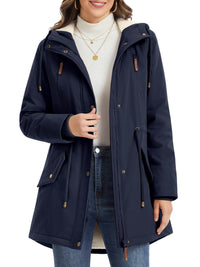 Warm Hooded Parka with Sherpa Lining and Drawstring Waist