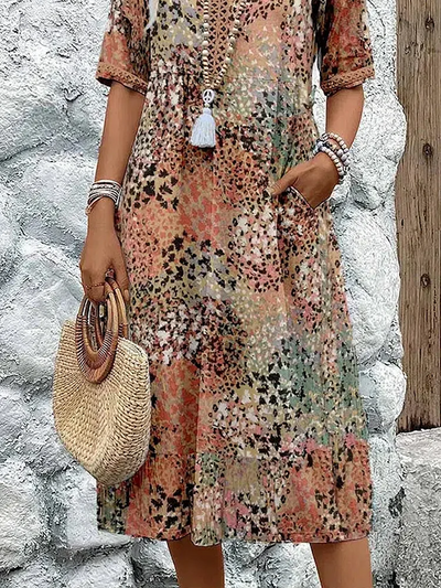 Fatima | Kjole med blomsterdesign