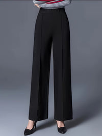 Tailored High Waist Wide Leg Trousers with Front Seam Detail