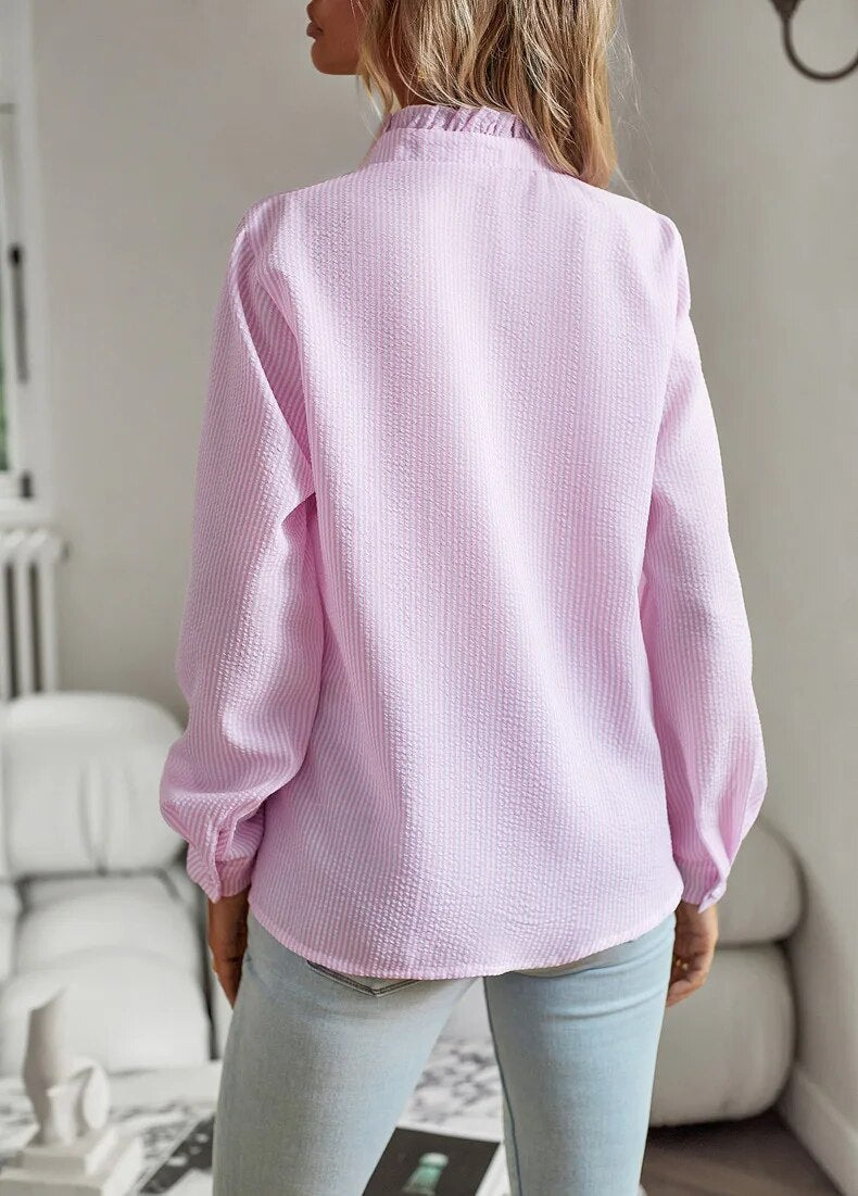 Alice | Ruffle Striped bluse