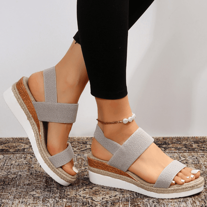 Casual Platform Wedge Sandals with Elastic Straps
