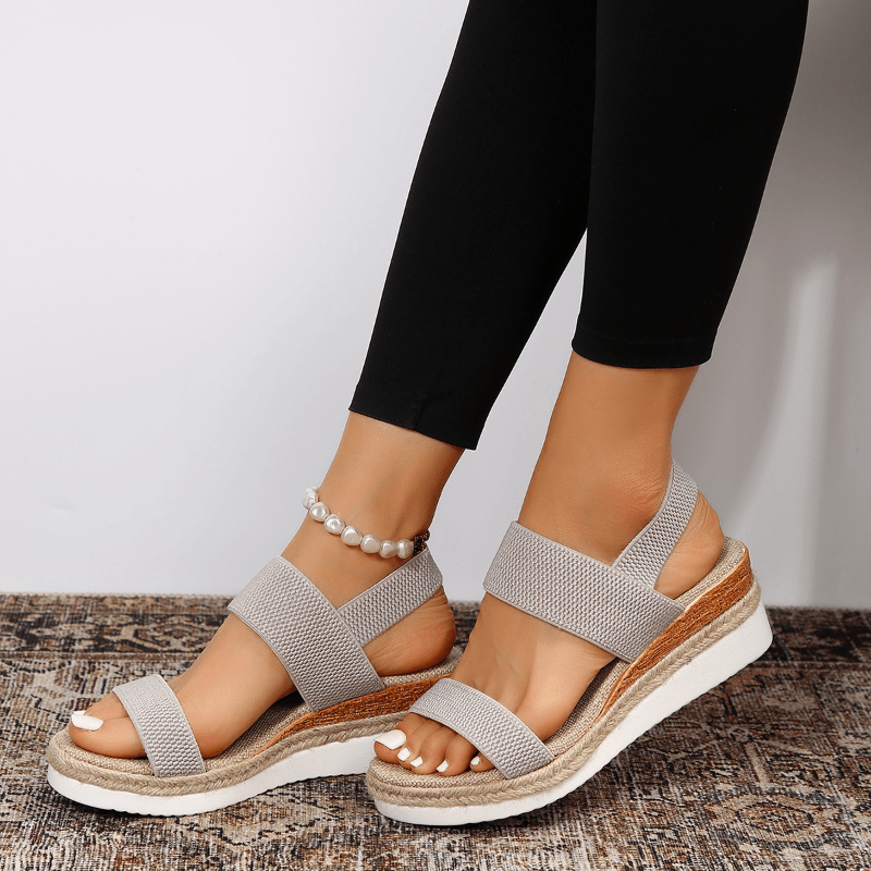 Casual Platform Wedge Sandals with Elastic Straps